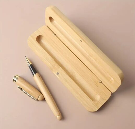 Custom Bamboo Pen with Case