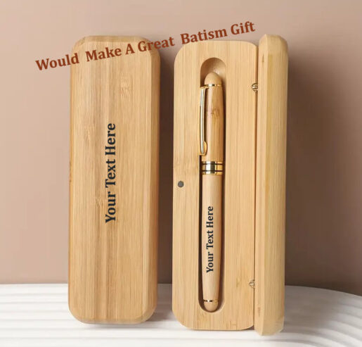 Custom Bamboo Pen with Case