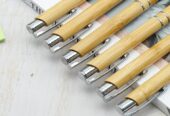 Personalized: Bamboo Wooden Retractable Ballpoint Pen (5 pack) Back Order